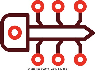 Digital Key Glyph Two Color Icon For Personal And Commercial Use.
