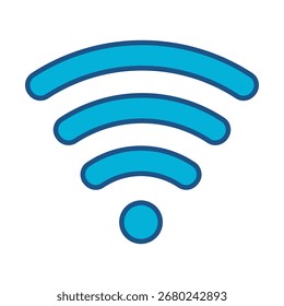 Icono de llave digital en diseño plano monocromo azul, Ilustración vectorial