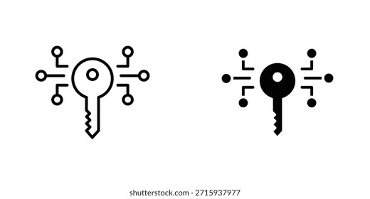 Digital key icon design collection. Vector sign and symbol for UI designs