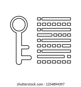 digital key icon. Element of cyber security for mobile concept and web apps icon. Thin line icon for website design and development, app development