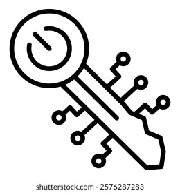 Digital Key Icon Element For Design