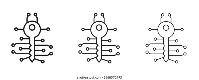 Digital key icon for Graphic Design Projects