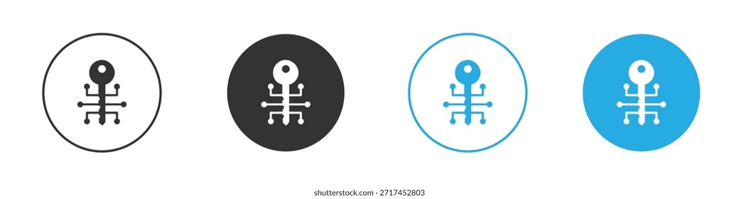 Icono de llave digital. Plantilla de diseño de iconos gráficos