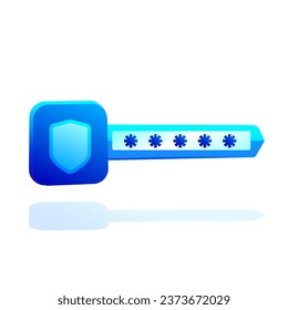 Digital key icon isolated on white background. Cyber technology security