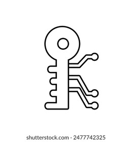 Icono de llave digital aislado sobre fondo blanco.