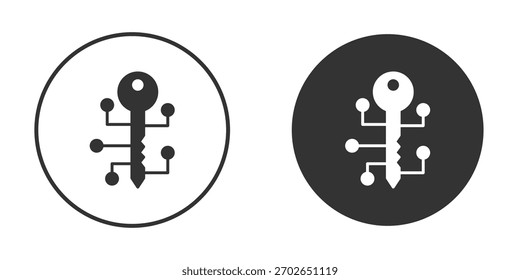 Plantilla de ilustración de diseño de logotipo de icono de llave digital. Estilo sólido
