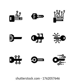 icono de clave digital o logotipo símbolo de signo aislado ilustración vectorial - Colección de iconos vectoriales de estilo negro de alta calidad
