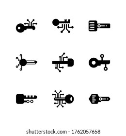 digital key icon or logo isolated sign symbol vector illustration - Collection of high quality black style vector icons
