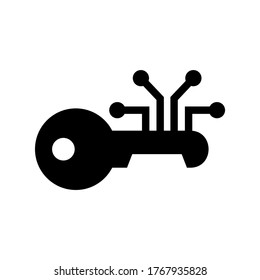 digital key  icon or logo isolated sign symbol vector illustration - high quality black style vector icons
