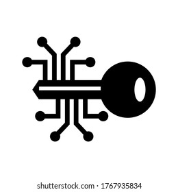 icono de clave digital o logotipo símbolo de signo aislado ilustración vectorial - iconos vectoriales de estilo negro de alta calidad
