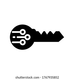 digital key  icon or logo isolated sign symbol vector illustration - high quality black style vector icons
