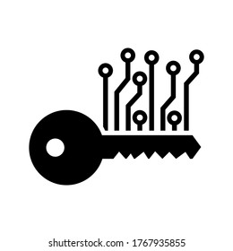 digital key  icon or logo isolated sign symbol vector illustration - high quality black style vector icons
