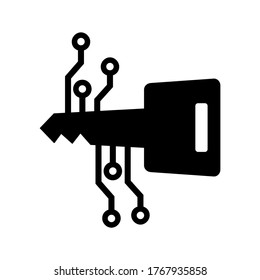 digital key  icon or logo isolated sign symbol vector illustration - high quality black style vector icons
