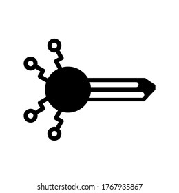 digital key  icon or logo isolated sign symbol vector illustration - high quality black style vector icons
