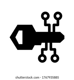 Digitalschlüsselsymbol oder -logo, einzelne Zeichensymbole, Vektorgrafik - hochwertige Vektorsymbole mit schwarzem Hintergrund

