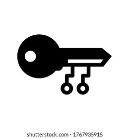 icono de clave digital o logotipo símbolo de signo aislado ilustración vectorial - iconos vectoriales de estilo negro de alta calidad

