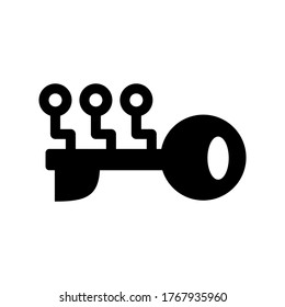 digital key  icon or logo isolated sign symbol vector illustration - high quality black style vector icons
