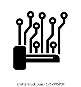 icono de clave digital o logotipo símbolo de signo aislado ilustración vectorial - iconos vectoriales de estilo negro de alta calidad
