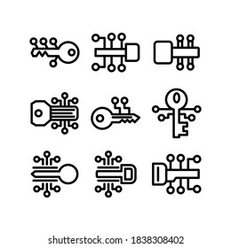 Symbol oder Logo mit digitaler Taste, einzelne Zeichen, Vektorgrafik - Sammlung von Vektorsymbol in hoher Qualität in schwarzem Stil
