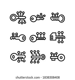 icono de clave digital o logotipo símbolo de signo aislado ilustración vectorial - Colección de iconos vectoriales de estilo negro de alta calidad
