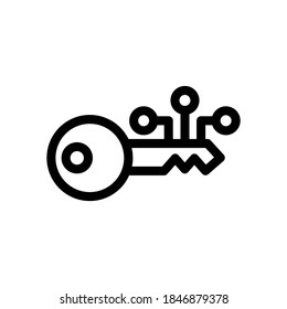 digital key icon or logo isolated sign symbol vector illustration - high quality black style vector icons

