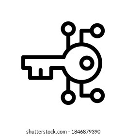 digital key icon or logo isolated sign symbol vector illustration - high quality black style vector icons
