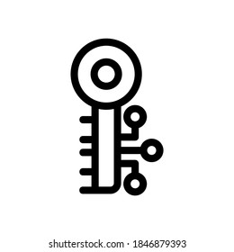 digital key icon or logo isolated sign symbol vector illustration - high quality black style vector icons

