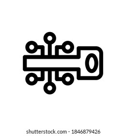 icono de clave digital o logotipo símbolo de signo aislado ilustración vectorial - iconos vectoriales de estilo negro de alta calidad
