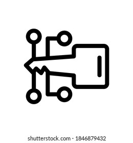 digital key icon or logo isolated sign symbol vector illustration - high quality black style vector icons
