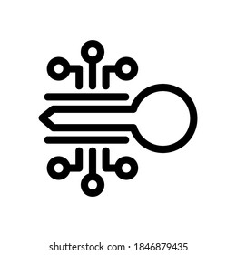 digital key icon or logo isolated sign symbol vector illustration - high quality black style vector icons
