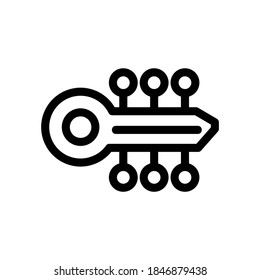 digital key icon or logo isolated sign symbol vector illustration - high quality black style vector icons
