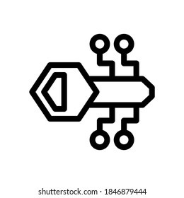 digital key icon or logo isolated sign symbol vector illustration - high quality black style vector icons
