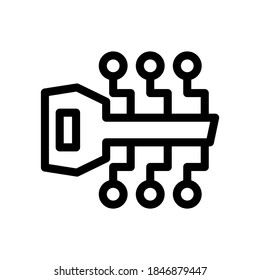 digital key icon or logo isolated sign symbol vector illustration - high quality black style vector icons
