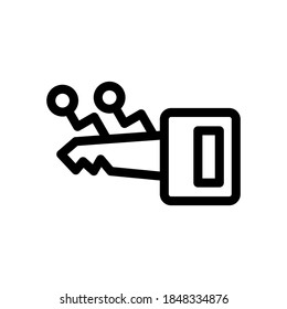 icono de clave digital o logotipo símbolo de signo aislado ilustración vectorial - iconos vectoriales de estilo negro de alta calidad
