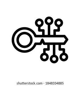 digital key icon or logo isolated sign symbol vector illustration - high quality black style vector icons
