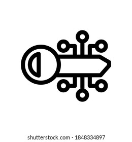 digital key icon or logo isolated sign symbol vector illustration - high quality black style vector icons
