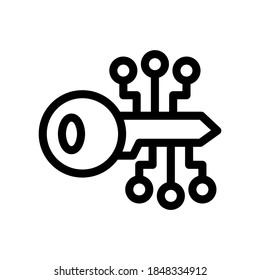 digital key icon or logo isolated sign symbol vector illustration - high quality black style vector icons
