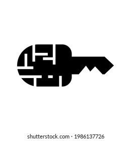 digital key icon or logo isolated sign symbol vector illustration - high quality black style vector icons
