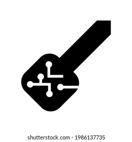 icono de clave digital o logotipo símbolo de signo aislado ilustración vectorial - iconos vectoriales de estilo negro de alta calidad
