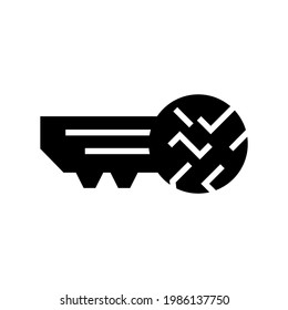 Digitalschlüsselsymbol oder -logo, einzelne Zeichensymbole, Vektorgrafik - hochwertige Vektorsymbole mit schwarzem Hintergrund
