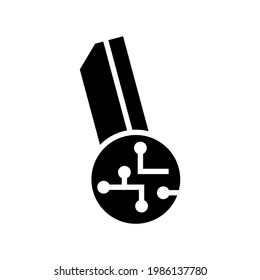 digital key icon or logo isolated sign symbol vector illustration - high quality black style vector icons
