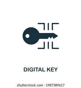 Digital Key icon. Monochrome simple element from digital service collection. Creative Digital Key icon for web design, templates, infographics and more