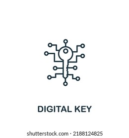 Icono de clave digital. Icono monocromo sencillo de Criptodivisa para plantillas, diseño web e infografías