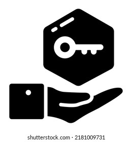Digital Key Symbol, Nicht fungible Token, Digitale Technologie.