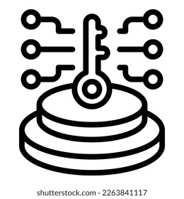 Umriss-Vektorgrafik für digitale Tastensymbole. Hauptkontrolle. Top-Schlagloch