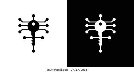 Digital key icon Set collection. Vector silhouette.
