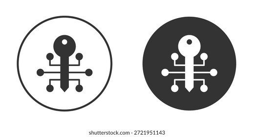 Símbolos simples simples del Clipart de la forma del icono de la silueta de la llave digital