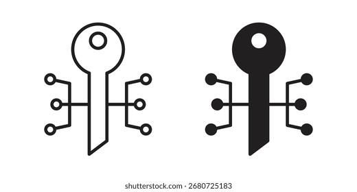 Forma de símbolo de ícone de chave digital. símbolos vetoriais.