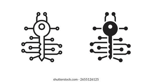 Diseño de Vector de icono de llave digital. set web icons
