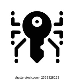 digital key icon. vector glyph icon for your website, mobile, presentation, and logo design.